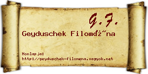 Geyduschek Filoména névjegykártya